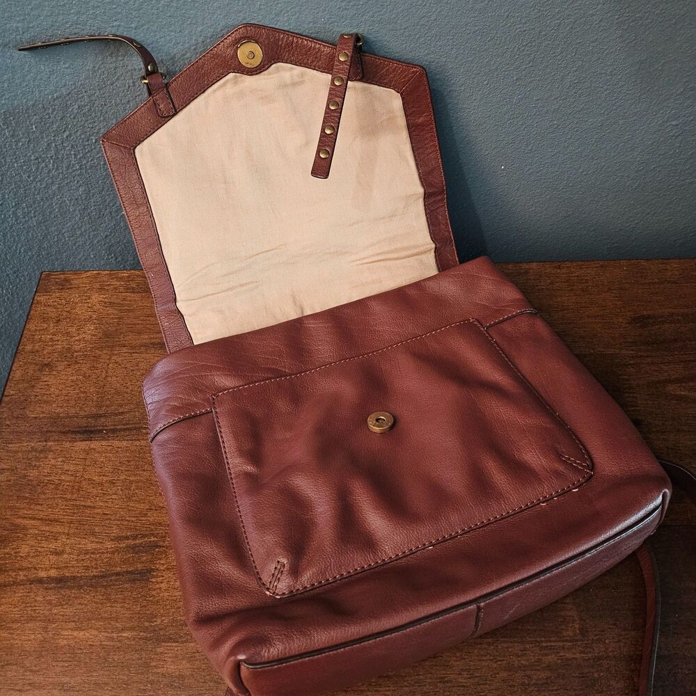 Lucky Brand Leather Backpack COGNAC Gold Studded adjustable straps 12x10 LK-Vamp - Picture 5 of 8